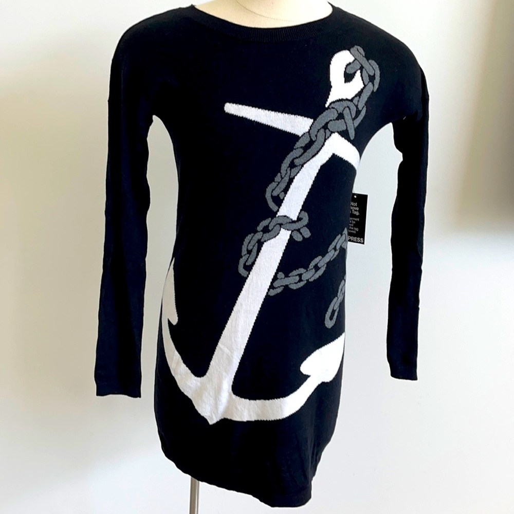 New, Express black mini dress long sleeve